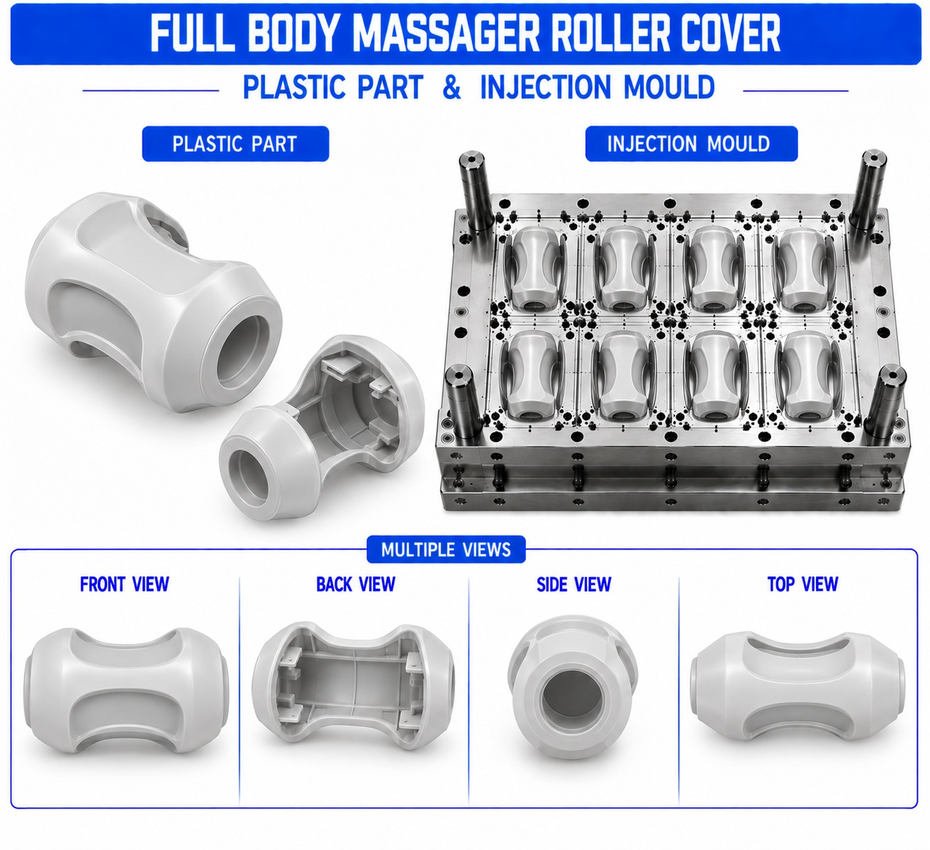 Full Body Massager Plastic Roller Cover Mould and Moulding Services